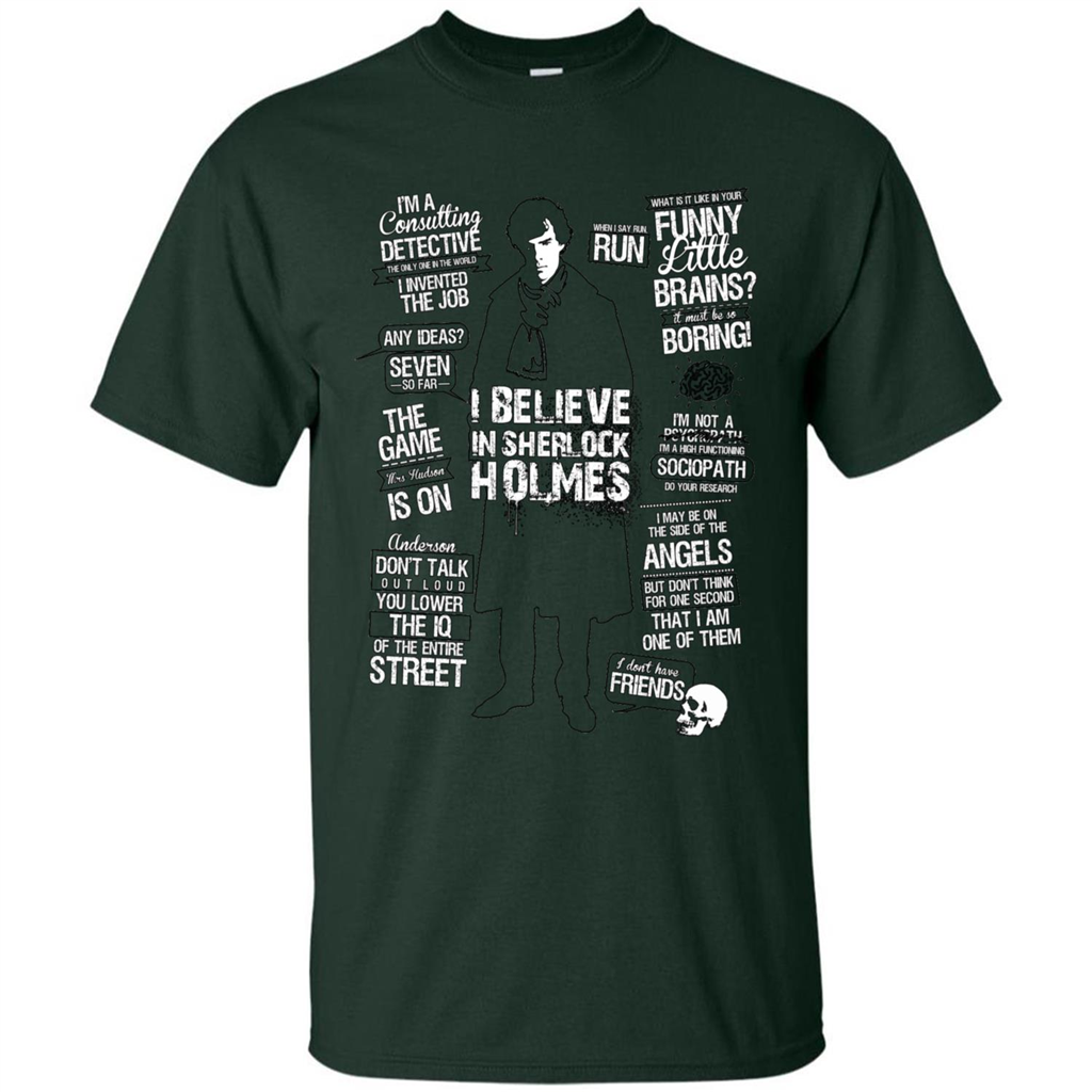 Detective Quotes To A Great Mind Nothing Is Little T-shirt Forest Green