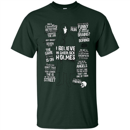 Detective Quotes To A Great Mind Nothing Is Little T-shirt Forest Green