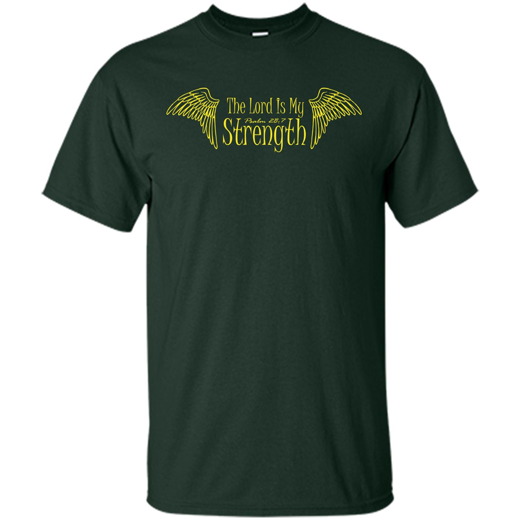 Christian T-shirt The Lord Is My Strength Forest Green