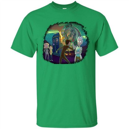 Doctorwho Vs Rick And Morty T-shirt Irish Green