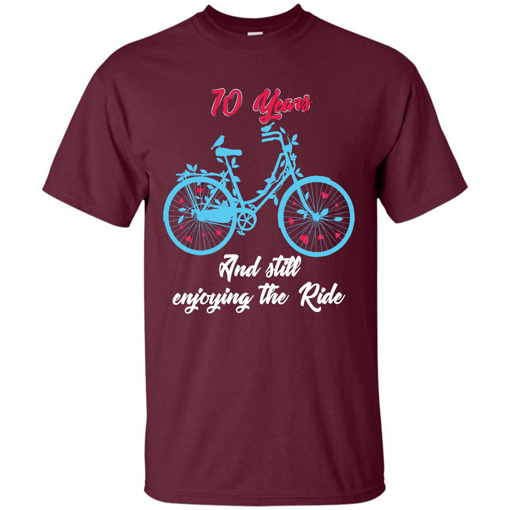 Anniversary T-shirt 10 Years And Still Enjoying The Ride Maroon