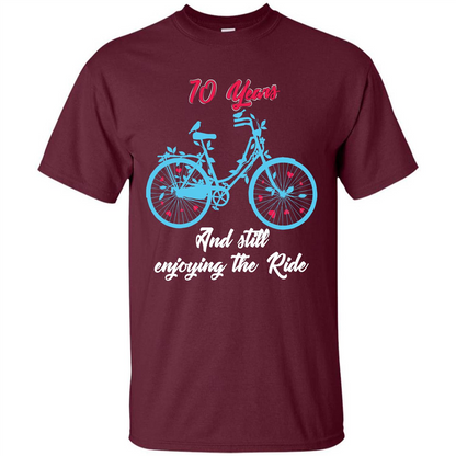 Anniversary T-shirt 10 Years And Still Enjoying The Ride Maroon