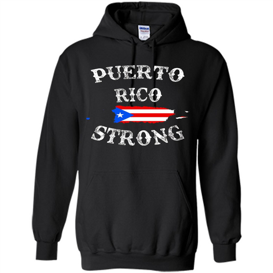 Love Puerto Rico - Puerto Rico Strong Flag T-shirt Black