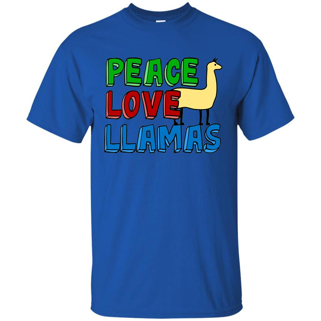 Peace Love Llamas T-shirt Royal