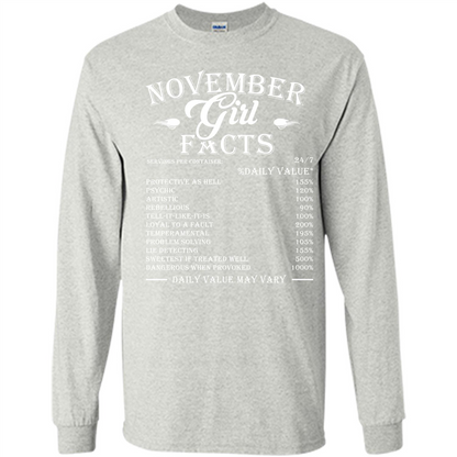 November Girl Facts T-shirt Ash