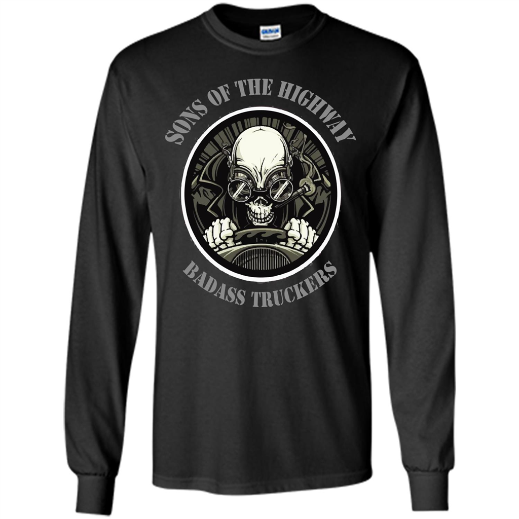 Trucker T-shirt Sons Of The Highway Badass Truckers T-shirt Black
