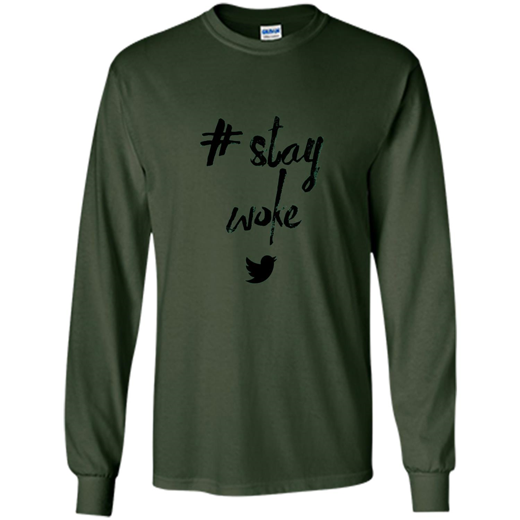 Black Lives Matter T-Shirt Stay Woke Forest Green