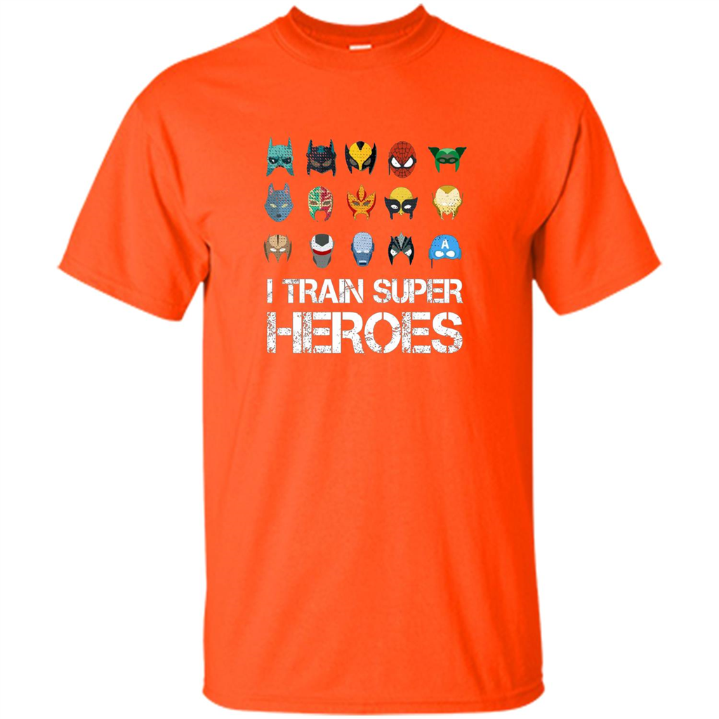 I Train Super Heroes T-shirt Orange