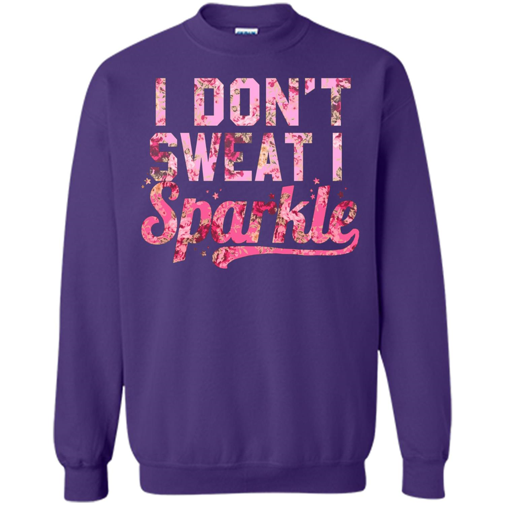 I Don't Sweat I Sparkle Floral Print Graphic T-shirt Orange