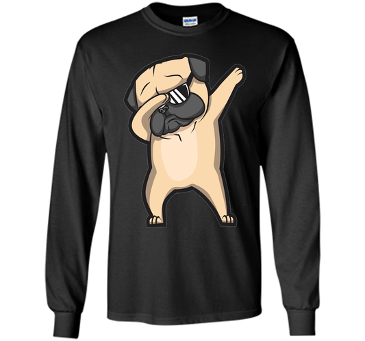 Dog T-shirt Dabbing Pug T-shirt Black