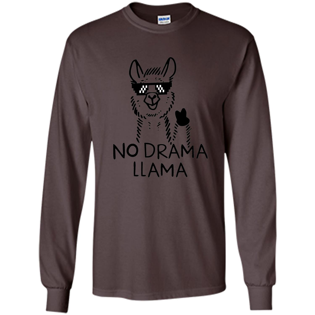 Funny No Drama Llama T-shirt Dark Chocolate