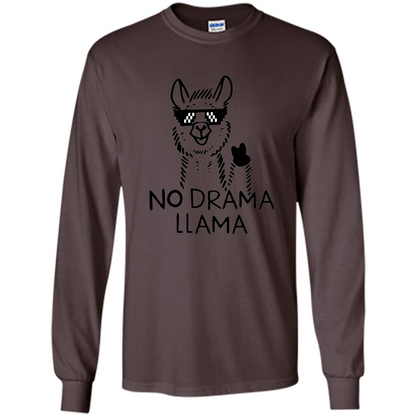 Funny No Drama Llama T-shirt Dark Chocolate
