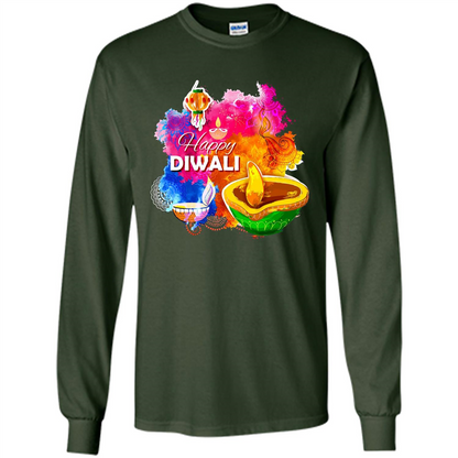 Happy Diwali Deepavali T-Shirt October 19th T-shirt Forest Green