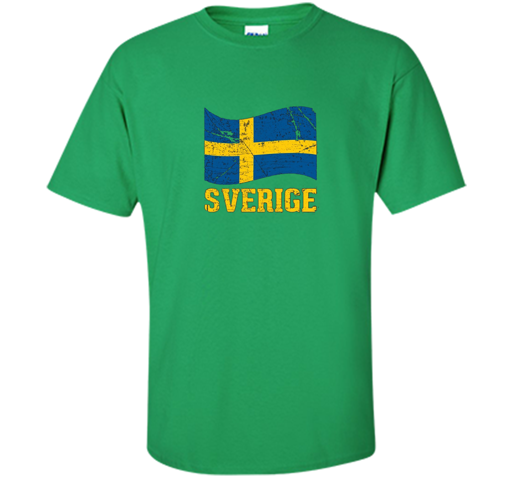 Swedish Flag, Sverige Souvenir Vintage T-Shirt t-shirt Irish Green