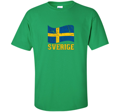 Swedish Flag, Sverige Souvenir Vintage T-Shirt t-shirt Irish Green