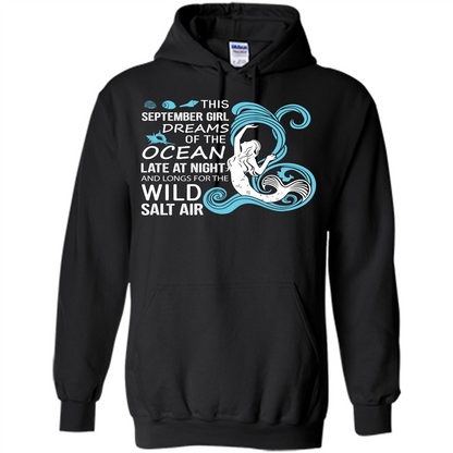 This September Girl Dreams Of The Ocean Late At Night T-shirt Black