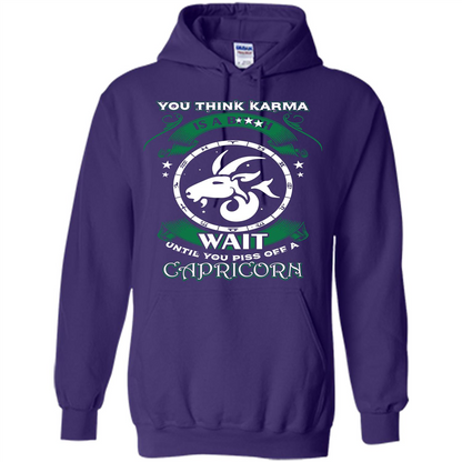 Capricorn T-shirt You Think Karma Is A Bitch T-shirt Purple
