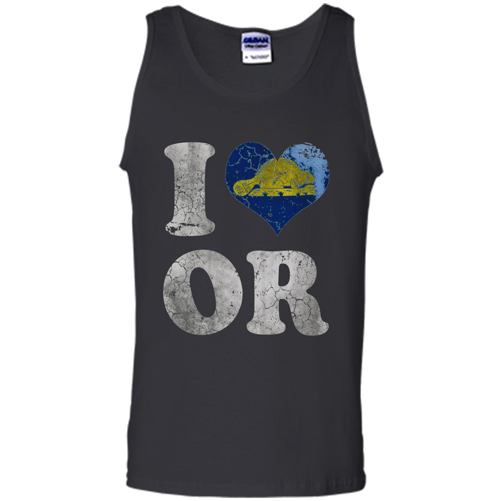 I Love Oregon T-shirt American States T-shirt Black