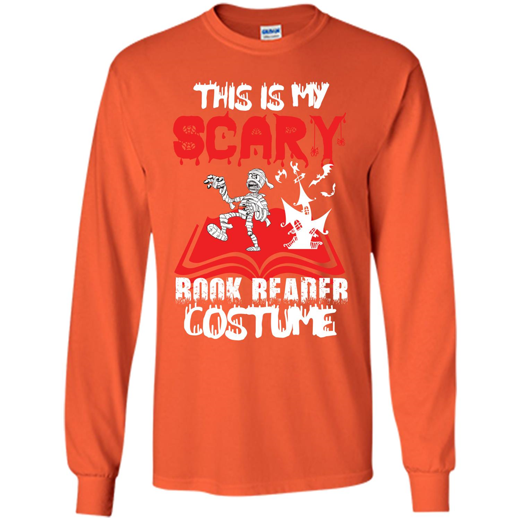 Halloween T-shirt This Is My Scary Book Reader Costume T-shirt Orange