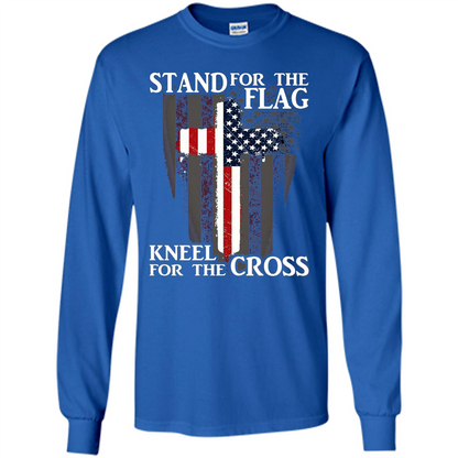 Stand For The Flag Kneel For The Cross T-Shirt Royal