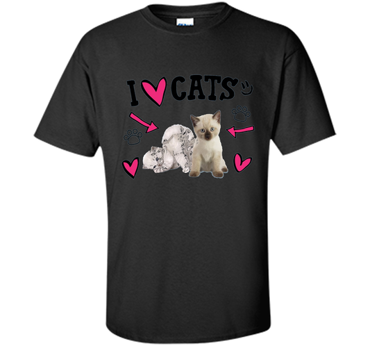 I Love Cats Cute Shirt shirt Black