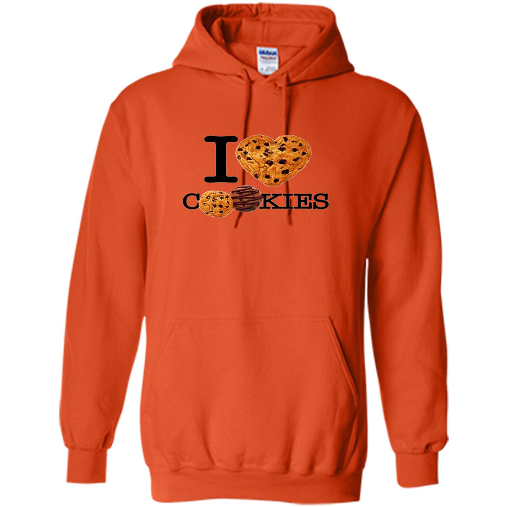 I Love (Heart) Cookies T-shirt Orange