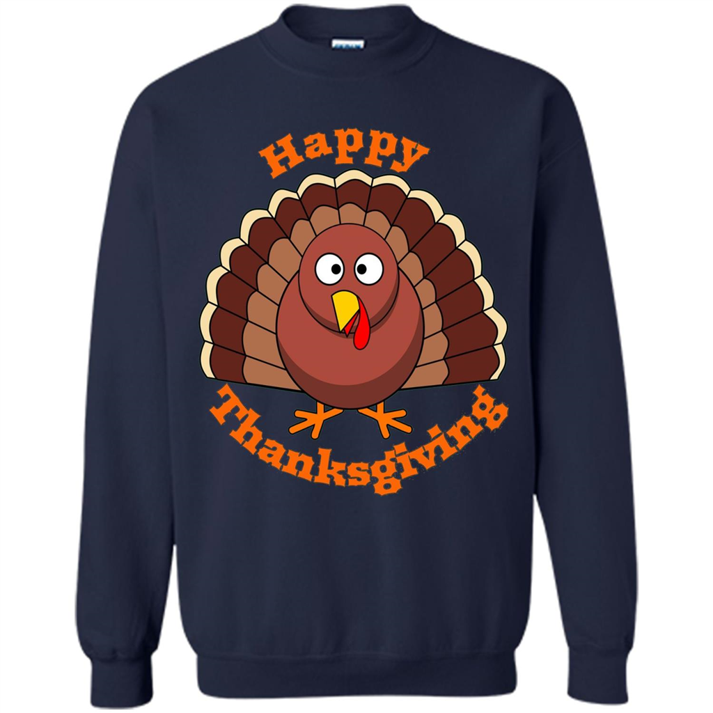 Happy Thanksgiving With Turkey T-shirt Navy