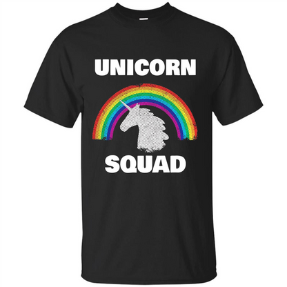 Unicorn Squad T-shirt Rainbow Unicorns Love T-Shirt Black