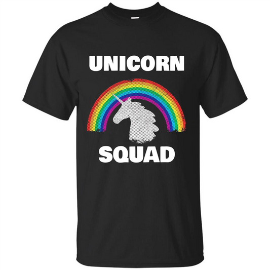 Unicorn Squad T-shirt Rainbow Unicorns Love T-Shirt Black