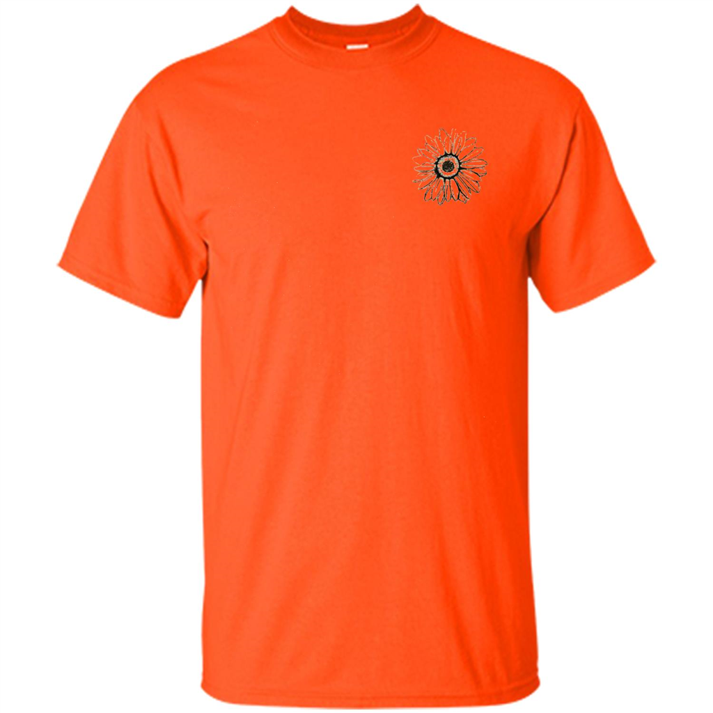Daisy Flower Sketch Art T-shirt Orange