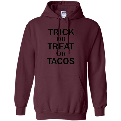Trick or Treat or Tacos T-shirt Funny Halloween Costume T-shirt Maroon