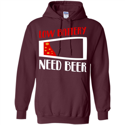 Beer T-shirt Low Battery Need Beer T-shirt Maroon