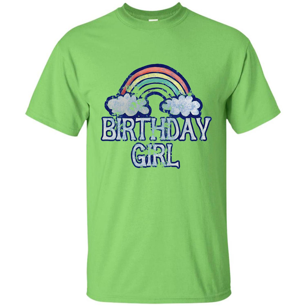 Birthday Girl Rainbow T-shirt Lime