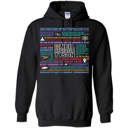 Neil deGrasse Tyson NDT Quotes T-Shirt Let's Make America Smart Again T-shirt Black