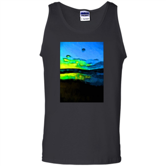 Yellow Dance Of The Tropical Blue Sea And Green Sky T-shirt Black