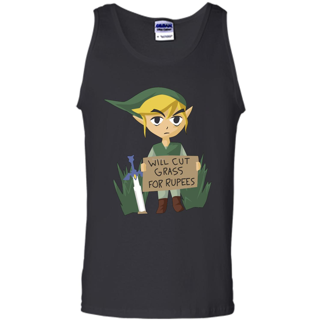 Video Games T-shirt Will Cut Grass For Rupees T-shirt Black