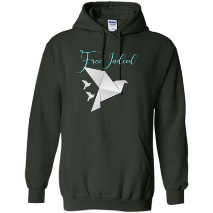 Free Indeed Origami Bird T-shirt Christian T-shirt Forest Green