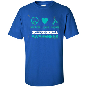 Scleroderma Awareness Ribbon Support T-shirt Peace Love Hope T-shirt