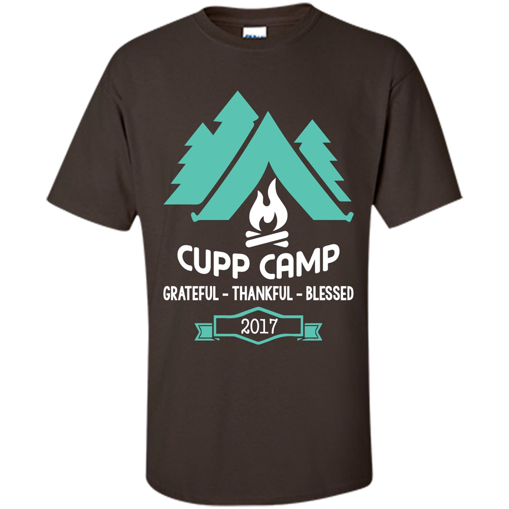 Camping T-shirt Cupp Camp Grateful - Thankful - Blessed 2017 Dark Chocolate