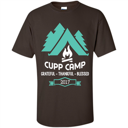 Camping T-shirt Cupp Camp Grateful - Thankful - Blessed 2017 Dark Chocolate