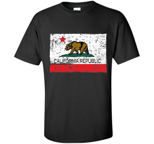 Vintage California Republic T-shirt Cali Life I Love CA cool shirt Black