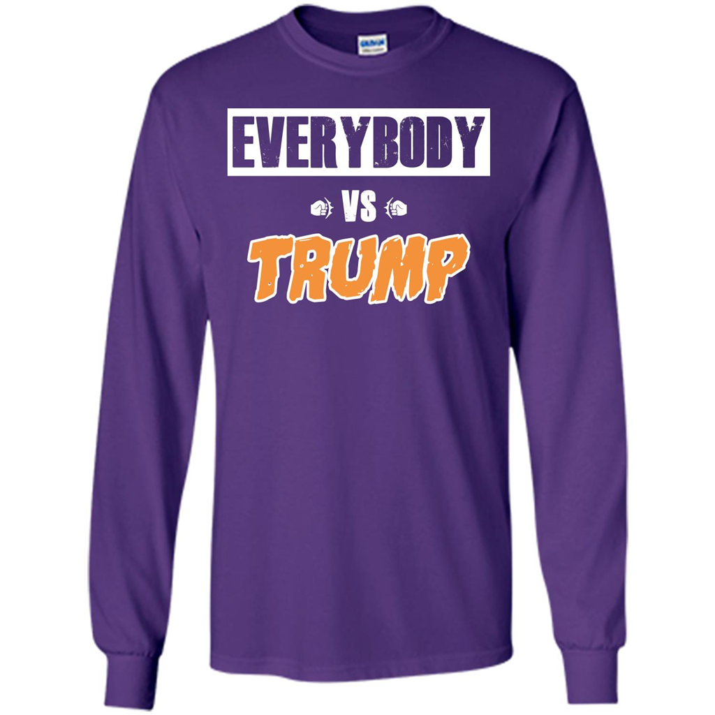 Funny President T-shirt Everybody Vs Trump Purple