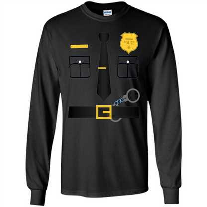 Policeman Costume T-Shirt Halloween Outfit T-shirt Black