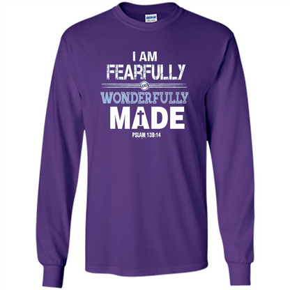 Christian T-shirt I Am Fearfully And Wonderfully Made Purple
