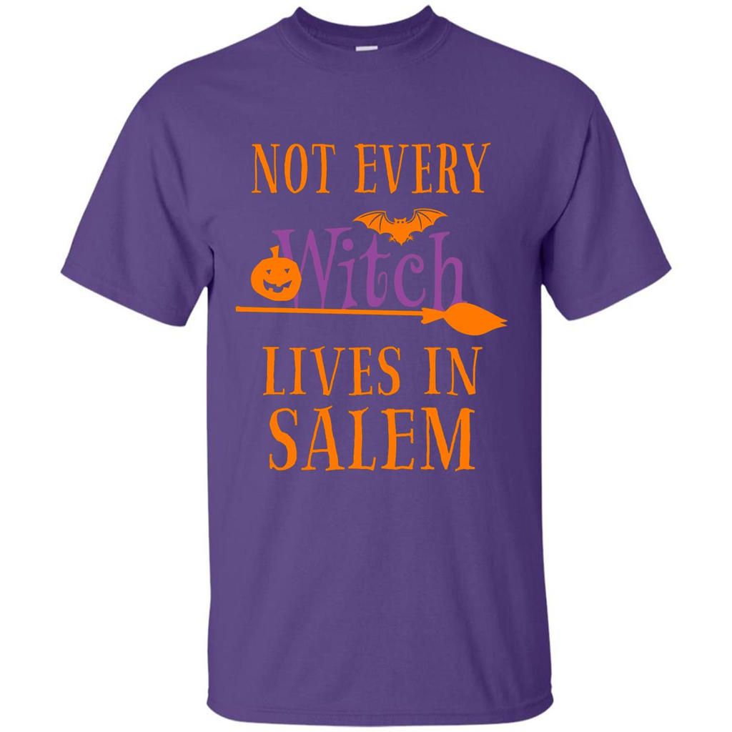 Halloween T-shirt Not Every Witch Lives In Salem T-Shirt Purple