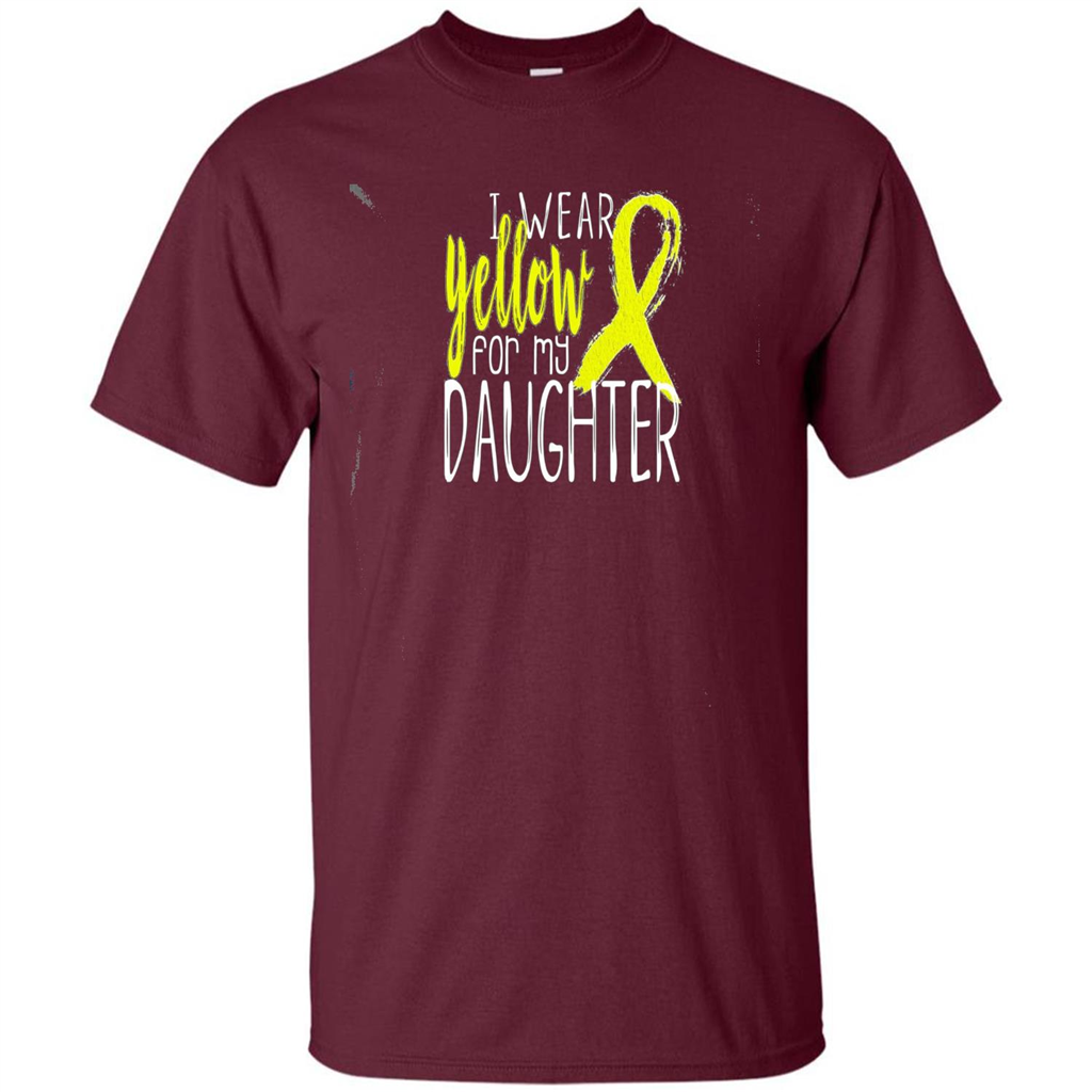 I Wear Yellow Ribbon For My Daughter T-shirt Maroon