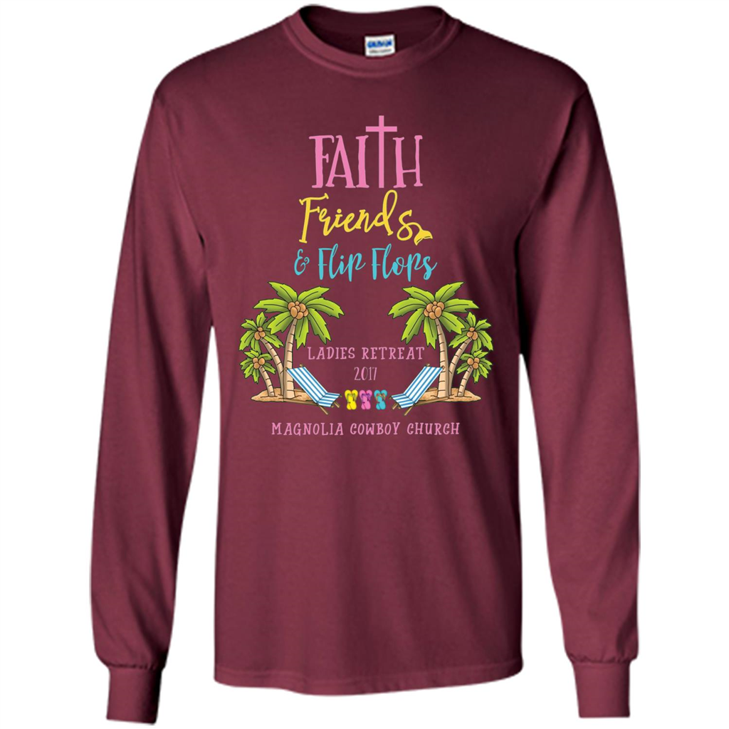 Ladies Beach Retreat 2017 T-shirt Faith Friends And Flip Flops Maroon