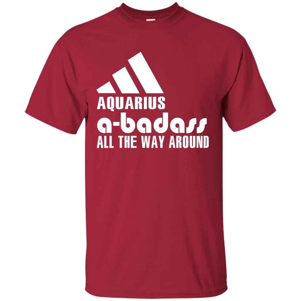 Aquarius A-Badass All The Way Around T-shirt Cardinal