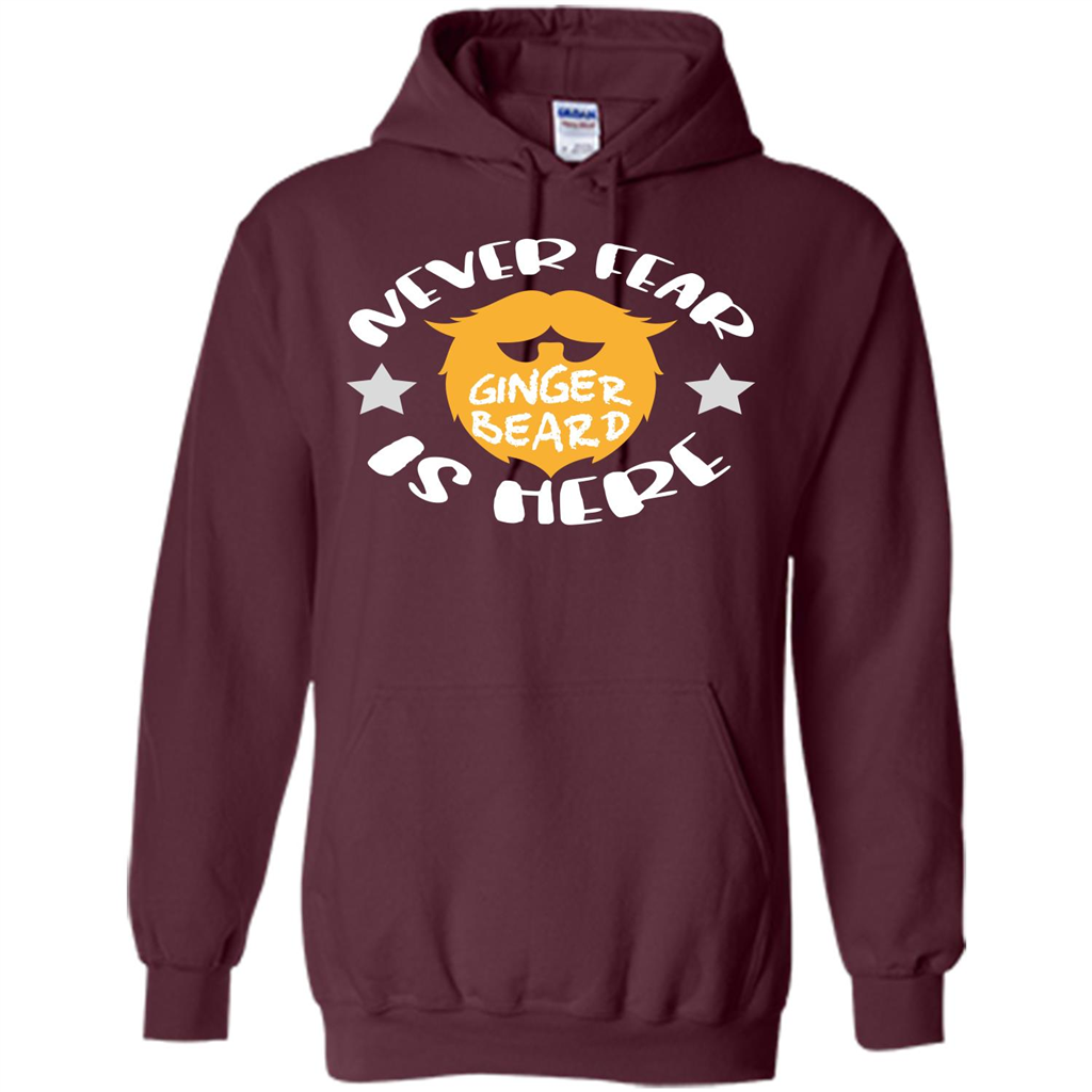 Bearded T-shirt Never Fear Ginger Beard Is Here Maroon