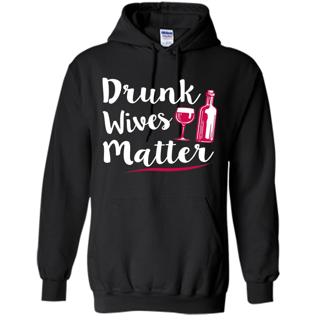 Wine T-shirt Drunk Wives Matter Black